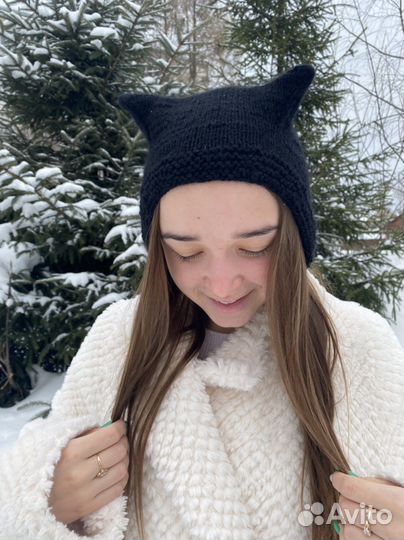 Чепчик женский с ушками