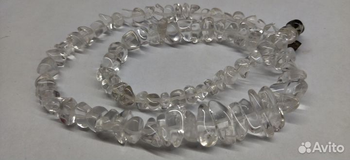 Бусы горный хрусталь 46см
