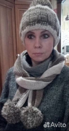 Комплект шапка и шарф женские