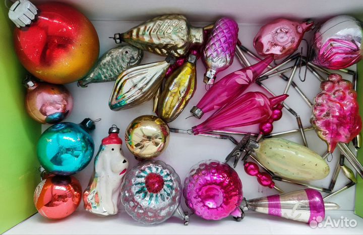 Елочные игрушки СССР советские стекло