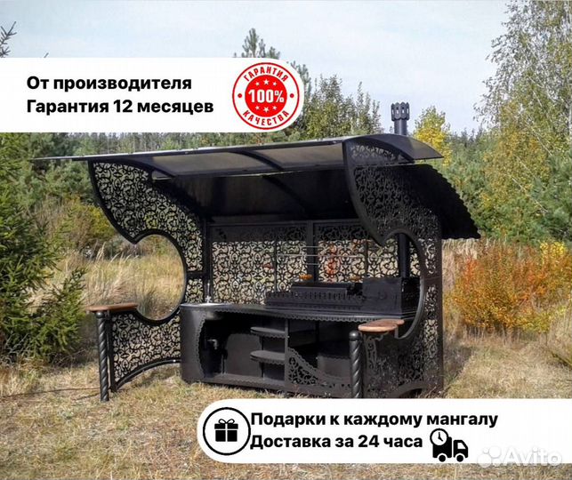 Кованые мангалы с крышей