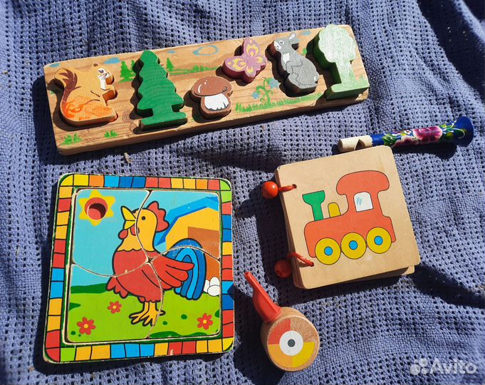 Развивающие деревянные игрушки Пазлы дудочка