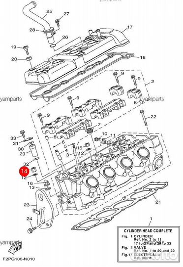 Новая оригинальная гайка головки Yamaha