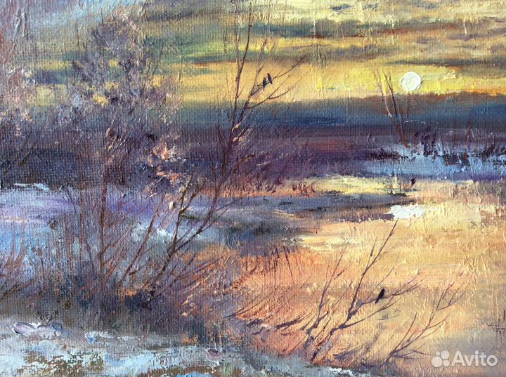 Картина маслом Весенний перезвон, пейзаж