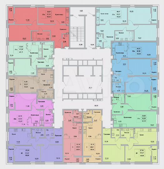 2-к. квартира, 58,9 м², 20/25 эт.