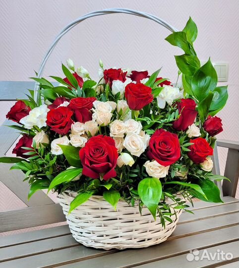 Роза букет цветы корзины