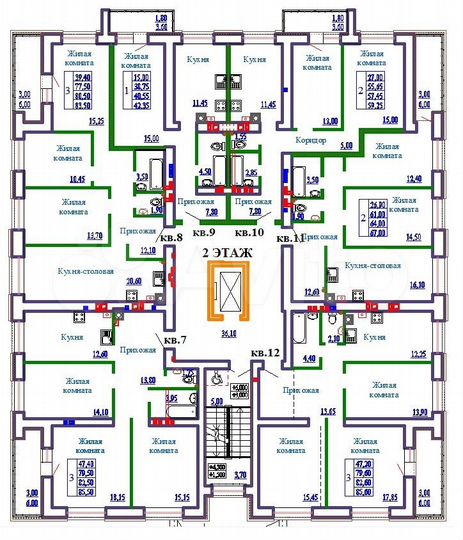 3-к. квартира, 85,5 м², 2/9 эт.