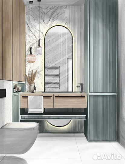 Визуализация интерьера/ландшафт/экстерьер/скетч