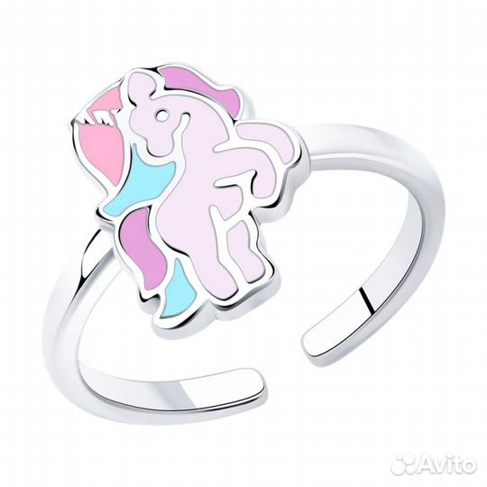 Серебряное Кольцо пони эмаль