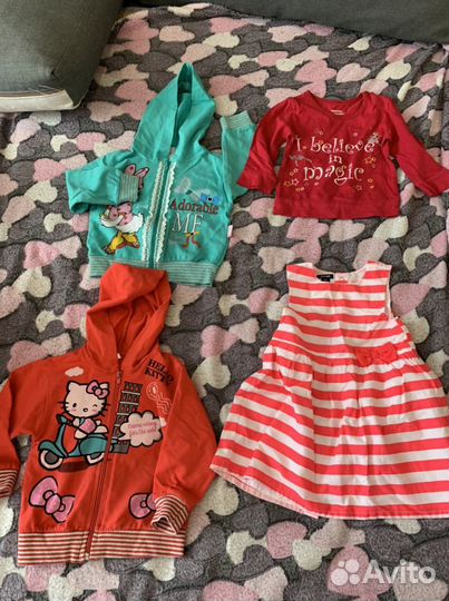 Вещи на девочку пакетом 80-86 с 9 мес до 1,5 лет