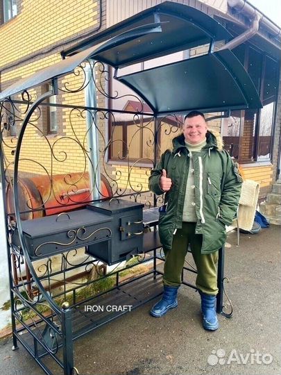 Мангал с печкой под казан