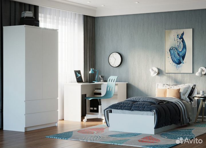 Стол компьютерный угловой новый белый IKEA-стиль