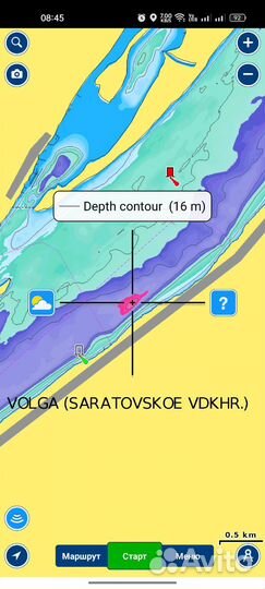 Карта глубин Самарская область