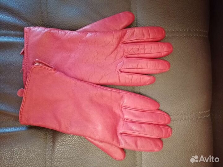 Перчатки женские кожаные