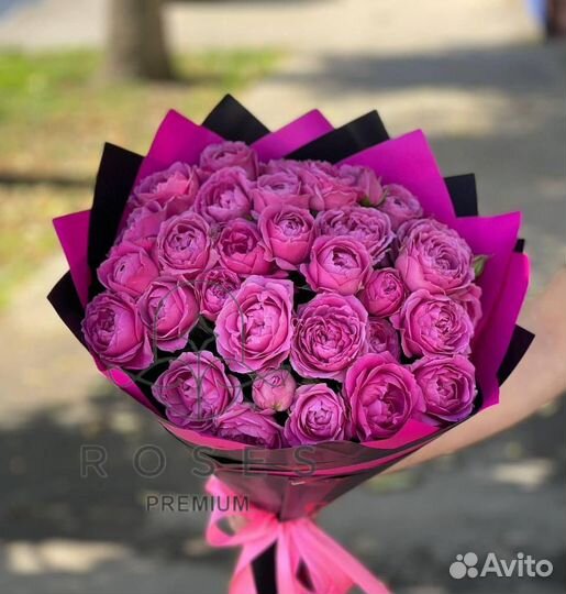 Букет 25 пионовидная роза, цветы, Саратов Энгельс
