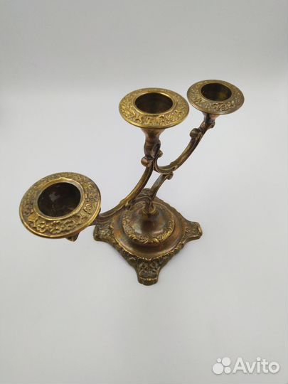 Подсвечник латунь на три свечи