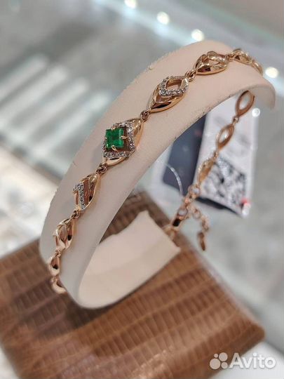 Браслет с изумрудом и бриллиантами 6,04 18р 585
