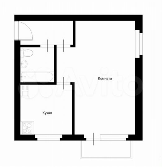 1-к. квартира, 35 м², 2/5 эт.