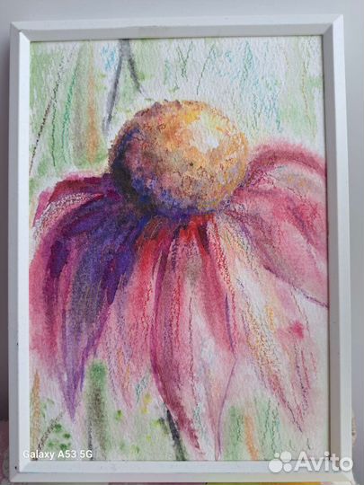 Картина акварелью цветы, Картина с котом