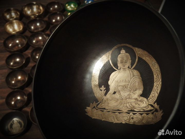 Кованая поющая чаша svsu02 Black (18,9 см Соль)