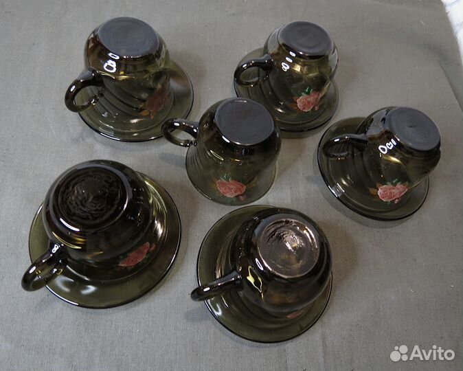Набор чайных пар стекло