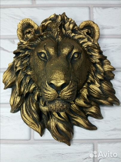 Декоративный лев на стену / Декор на стену золото