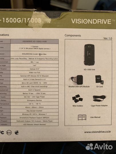 Видеорегистратор visiondrive VD-1500G