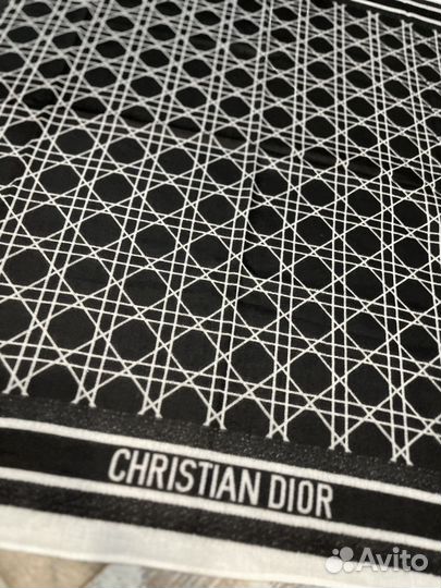 Шерстяной платок шаль Dior черный новый