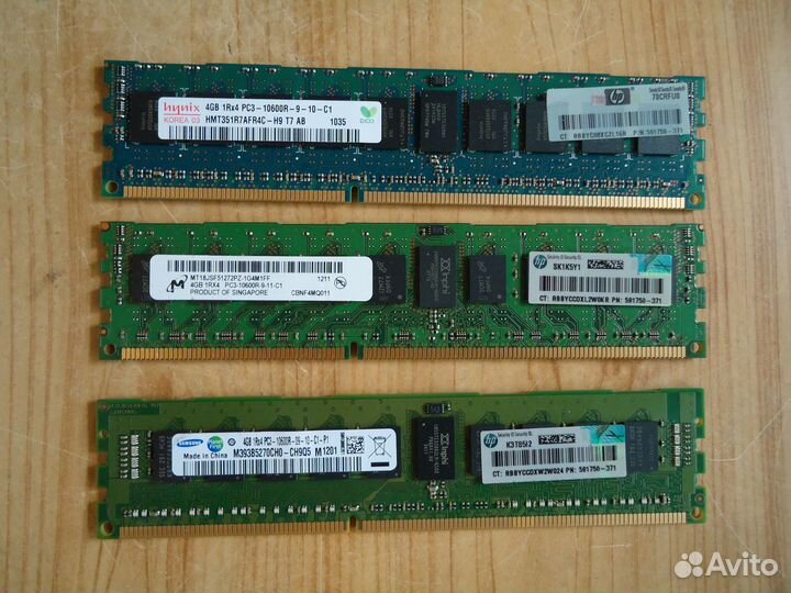Серверная память на 2Гб / 4Гб / 8Гб / 16Гб