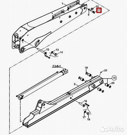 Палец стопорный телескопа Hidromek