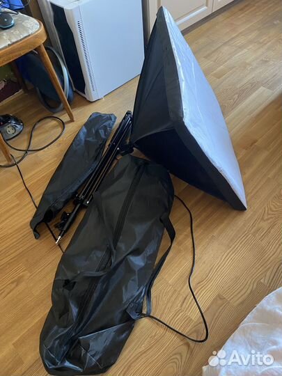 Софтбоксы 3 штуки + лампы 3х режимные 135w