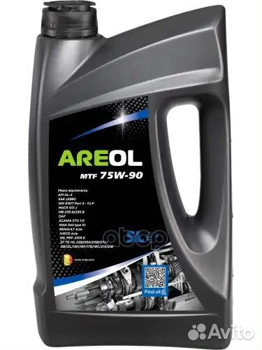 Areol MTF 75W90 (5л) полусинт. трансм. масло для