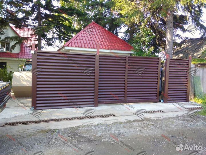 Забор жалюзи горизонтальный