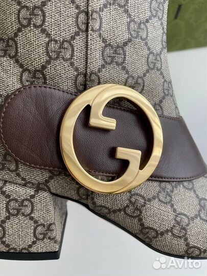 Ботинки Gucci размер 37 и 38.5 кожа+канва