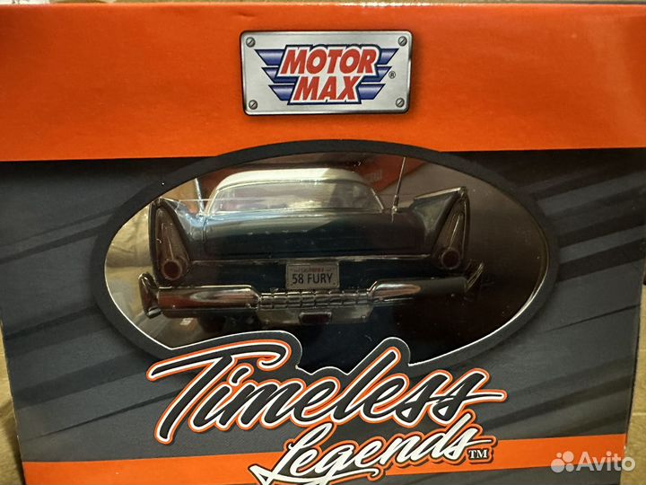 Модель автомобиля 1:18 motormax plymouth fury