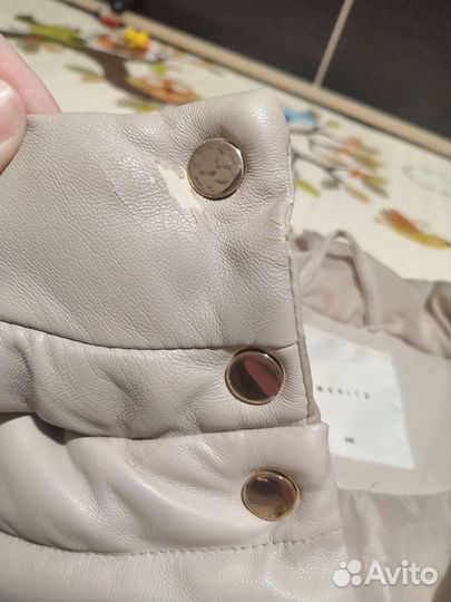 Пуховик из экокожи Mohito