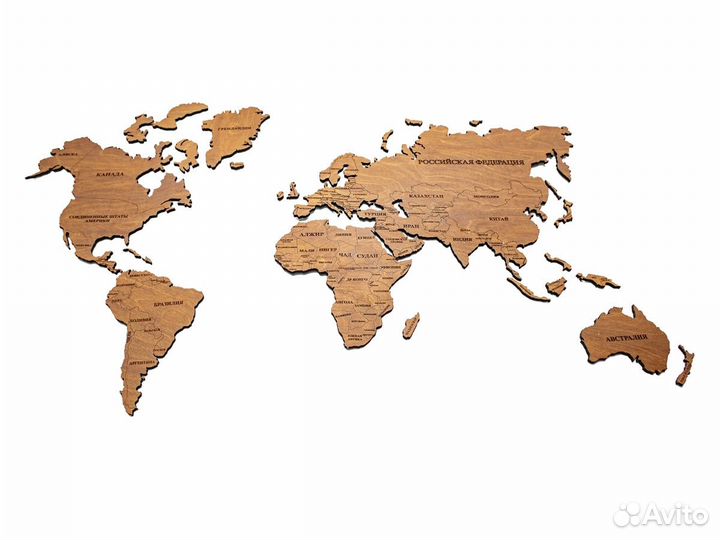 Деревянная карта мира Зеленоград