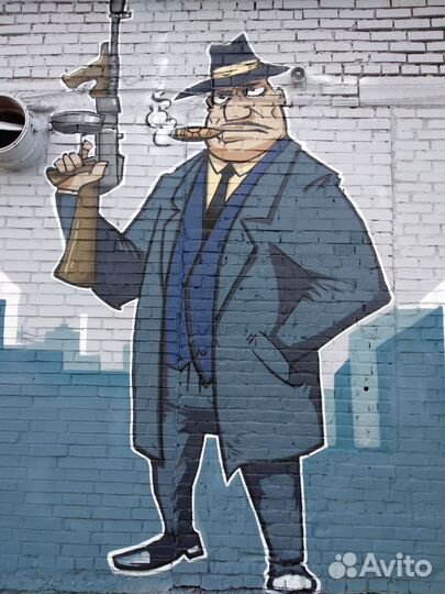 Оформление стен, фасадов. Граффити, роспись