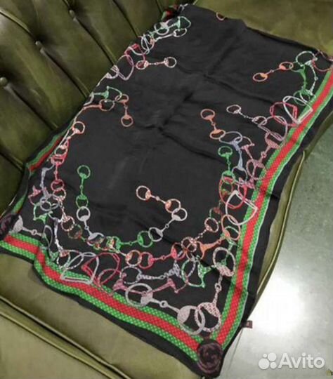 Палантины шелковый gucci 176х65 италия