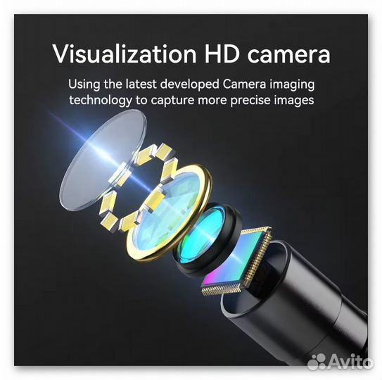 Промышленный эндоскоп 8mm Dual lens 1080p 5m 4.3