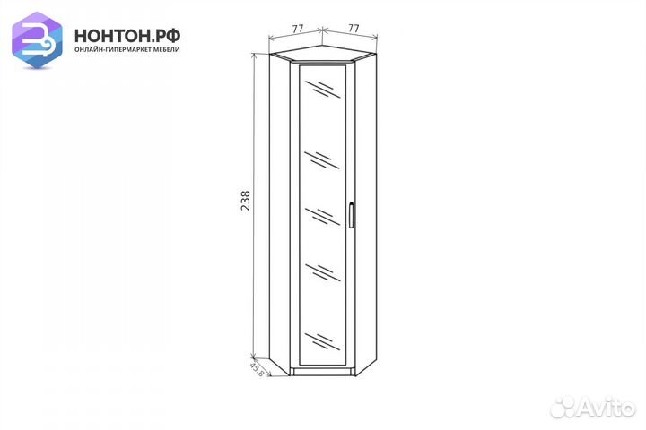 Шкаф угловой Лотос 8.05 шимо светлый