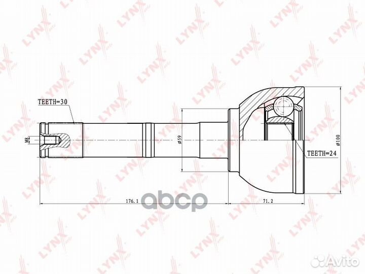 Шрус наружный перед прав/лев CO7531 lynxauto