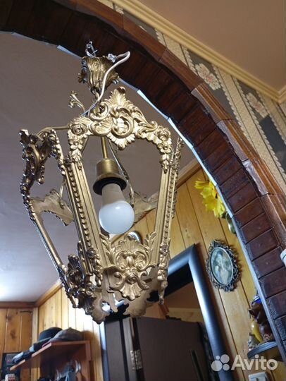 Люстра потолочная латунь