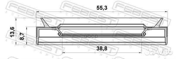 Сальник полуоси 38.8x55.3x8.7x13.6 95PES-40550914C