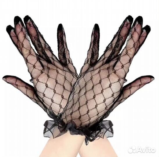 Перчатки полупрозрачные короткие (2 пары)