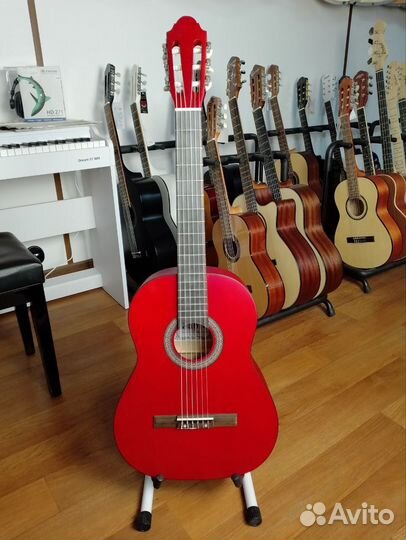 Новая красная классическая гитара Fabio KM3915 RDS