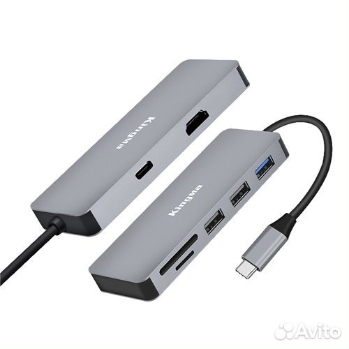 Кардридер хаб 7в1 Kingma BMU012 USB-C