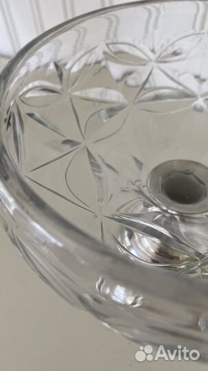 Хрустальная с серебром ваза. Винтаж