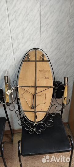 Зеркало овальное с подсветом большое. СССР