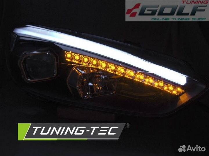 Ford Focus 3 15-18 Фары lightbar design черные
